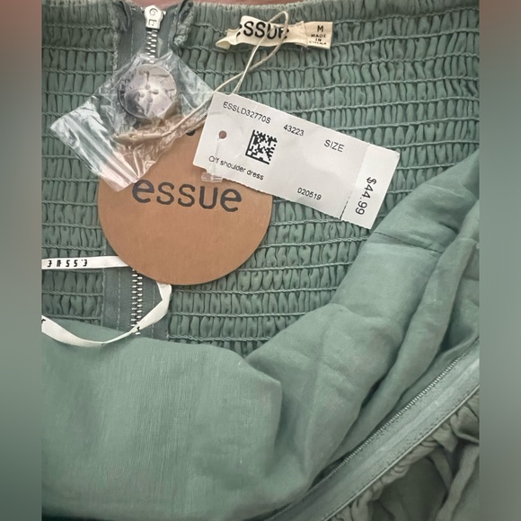 NWT Sage Green on/ off shoulder Dress - Picture 10 of 14